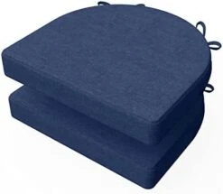 U-Shaped Chair Cushions For Dining Chairs With Ties And Removable Cover, 2" Thick Dining Kitchen Chair Pads, Indoor Dining Room Chair Cushions, 17" X 16", Set Of 4, Beige -Wilton Shop 31QQeGTfS5L. AC