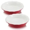 Pie Pan 9 Inch 2 Pack, Ceramic Pie Dish, Pie Plate For Dessert Kitchen, Round Baking Dish Pan For Dinner (Rouge Red) -Wilton Shop 31QqoDnF7jS