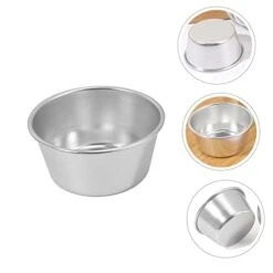 6pcs Pudding Cup Stainless Steel Bakeware Silicone Tray Mold Mini Silicone Muffin Pan Cheese Cake Pan Muffin Cake Pan Egg Tart Tray Baking Tools Baking Supplies Pudding Cups Silver -Wilton Shop 31QuChR9uqL