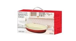 E Regalo Bakeware, Stoneware, Freezer And Dishwasher Safe Oval Red Baking Dish