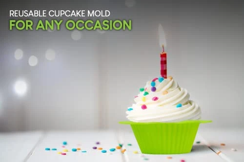 Silicone Cupcake Mold Liners Holders Baking Supplies Flower Shaped Muffin Liner Set Of 12 8 Silicone Cupcake Mold Liners Holders Baking Supplies Flower Shaped Muffin Liner Set Of 12 - Image 6