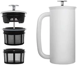 - P7 French Press - Double Walled Stainless Steel Insulated Coffee And Tea Maker With Micro-Filter, Keep Drinks Hot For Hours, Perfect For Home Or Travel (Polished Stainless Steel, 32 Ounce) -Wilton Shop 31RQKhqcDzL. AC