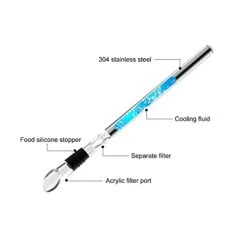 Wine Chiller Cooler Stick Fathers Gifts, 3-in-1 304 Stainless Steel Wine Bottle Coolers Rapid Iceless Wine Chiller Rod-Wine Accessory Man Gifts Home Kitchen Gadgets