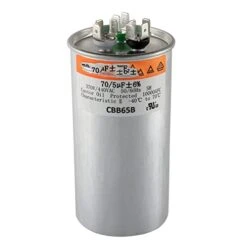 70+5 UF ±6 70/5 MFD 370/440 VAC CBB65 Dual Run Start Round Capacitor For Condenser Straight Cool Or Heat Pump Air Conditioner Or AC Motor And Fan Starting