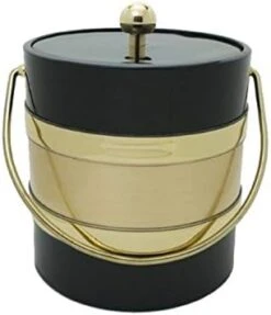 Mr. Ice Bucket 3-Quart Two Tone Ice Bucket, White And Gold