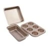 Bakeware Set, Space Saving Safe Uniform Heating Baking Tools For Kitchen For Home For Baker(Gold) -Wilton Shop 31Tn1I1wMFL