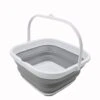 5.5L (1.4 Gallon) Collapsible Square Handy Bucket / Foldable SquareWater Pail / Portable Tub With Handle. (White/Grey, 1)
