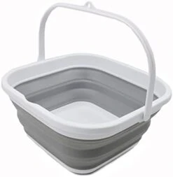 5.5L (1.4 Gallon) Collapsible Square Handy Bucket / Foldable SquareWater Pail / Portable Tub With Handle. (White/Grey, 1) 22 5.5L (1.4 Gallon) Collapsible Square Handy Bucket / Foldable SquareWater Pail / Portable Tub With Handle. (White/Grey, 1) -Wilton Shop 31UFOdkz6LL. AC