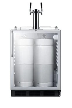 Summit Appliance SBC56GBICSSADA Built-in Undercounter ADA Height Commercially Listed Dual Tap Beer Dispenser With Glass Door, Adjustable Thermostat, Lock And Stainless Steel Wrapped Cabinet -Wilton Shop 31UFxuK1M2L