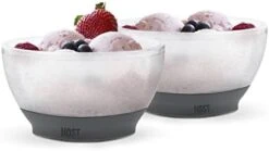 Ice Cream Freeze Bowl, Set Of 2 Double Walled Insulated Freezer Gel Chiller Kitchen Accessory For Dessert, Dip, Cereal, With Comfort Silicone Grip, Plastic, Grey -Wilton Shop 31UIydBk9vL. AC