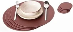 Set Of Small Round Placemats And Coasters, 4 Table Mats And 4 Coasters, Place Mats 12.99 Inches Dining Table Set (Crocodile Style) -Wilton Shop 31UWPluxGuL. AC