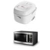 Mini Rice Cooker, 3 Cups Uncooked Small Rice Cooker, Steamer & Warmer +Toshiba EM925A5A-SS Countertop Microwave Oven, 0.9 Cu Ft With 10.6 Inch Removable Turntable, 900W -Wilton Shop 31Uv38jQY6L