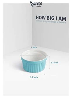 6 PCS Porcelain Souffle Dishes, Ramekins - 8 Oz For Souffle, Creme Brulee And Ice Cream, Cool Assorted Colors, 501.003 9 6 PCS Porcelain Souffle Dishes, Ramekins - 8 Oz For Souffle, Creme Brulee And Ice Cream, Cool Assorted Colors, 501.003 -Wilton Shop 31VQCDWfeIL