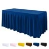 Table Cover And Table Skirt One-Piece For Folding Tables, 6FT Spandex Fitted Tablecloth With Ruffles Skirt For Weddings, Banquets, Baby Showers, Parties, Vendors (Royal Blue)