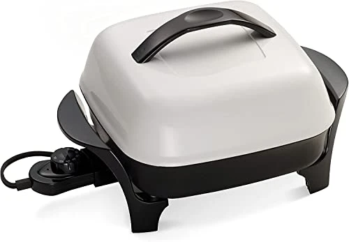 11-Inch Deluxe Nonstick Electric Skillet - Roasts, Fries, Grills, Stews, Bakes, Makes Casseroles For Four People, Black/White 3 11-Inch Deluxe Nonstick Electric Skillet - Roasts, Fries, Grills, Stews, Bakes, Makes Casseroles For Four People, Black/White