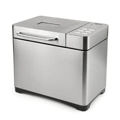 Aroma Housewares Professional 2 Lb. Digital Bread Maker, 17 Preset Functions And 3 Crust Colors, Automatic Fruit & Nut Dispenser, Stainless Steel (ABM-270), Silver