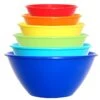 6 Pack Large Plastic Mixing And Serving Bowls, Plastic Nesting Bowls Set - 120OZ, 80OZ, 50OZ, 32OZ, 22OZ, 12OZ (Rainbow Colors)