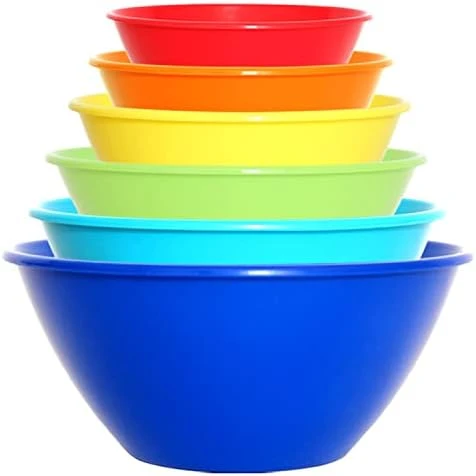6 Pack Large Plastic Mixing And Serving Bowls, Plastic Nesting Bowls Set - 120OZ, 80OZ, 50OZ, 32OZ, 22OZ, 12OZ (Rainbow Colors) 8 6 Pack Large Plastic Mixing And Serving Bowls, Plastic Nesting Bowls Set - 120OZ, 80OZ, 50OZ, 32OZ, 22OZ, 12OZ (Rainbow Colors) - Image 6