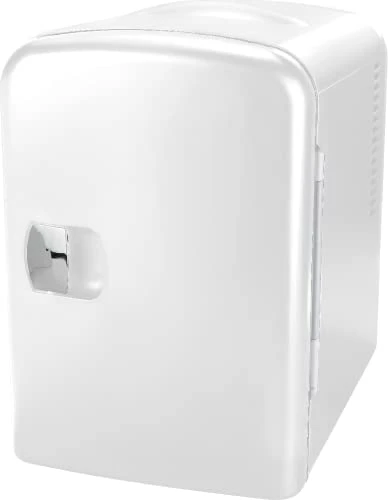 Mini Portable Compact Personal Fridge Cooler, 4 Liter Capacity Chills Six 12 Oz Cans, 100% Freon-Free & Eco Friendly, For Home Outlet & 12V Car Charger - White 6 Mini Portable Compact Personal Fridge Cooler, 4 Liter Capacity Chills Six 12 Oz Cans, 100% Freon-Free & Eco Friendly, For Home Outlet & 12V Car Charger - White - Image 4