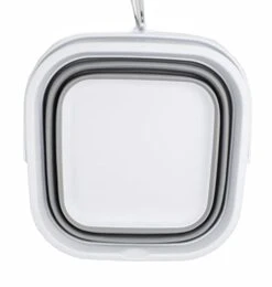 5.5L (1.4 Gallon) Collapsible Square Handy Bucket / Foldable SquareWater Pail / Portable Tub With Handle. (White/Grey, 1) 18 5.5L (1.4 Gallon) Collapsible Square Handy Bucket / Foldable SquareWater Pail / Portable Tub With Handle. (White/Grey, 1) -Wilton Shop 31Xp5XxLkwL