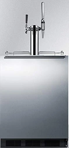 BC58BLBIADACMTWIN Built-In Undercounter ADA Height Commercially Listed Dual Tap Combo Nitro/Cold Brew Coffee Dispenser With Stainless Steel Wrapped Door And Black Cabinet