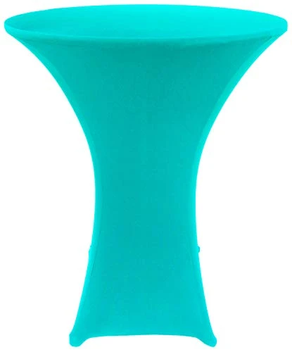 Turquoise 32 Inch Round X 43 Inch Tall Spandex Cocktail Tablecloth Folding Cover Stretch 6 Turquoise 32 Inch Round X 43 Inch Tall Spandex Cocktail Tablecloth Folding Cover Stretch - Image 4