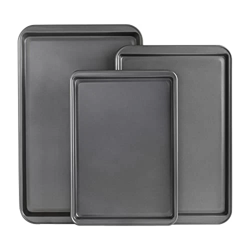 Bialetti Goodcook Nonstick Steel 3-Piece Cookie Sheet Set 3 Bialetti Goodcook Nonstick Steel 3-Piece Cookie Sheet Set