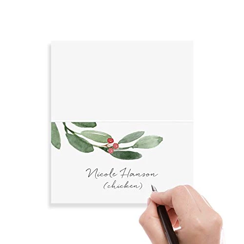 Bliss Collections Greenery Holiday Place Cards For Christmas Party, Wedding Or Special Winter Event! Seating Place Cards For Tables, Scored For Easy Folding, 50 Pack, 2 X 3.5 Inches 5 Bliss Collections Greenery Holiday Place Cards For Christmas Party, Wedding Or Special Winter Event! Seating Place Cards For Tables, Scored For Easy Folding, 50 Pack, 2 X 3.5 Inches - Image 3