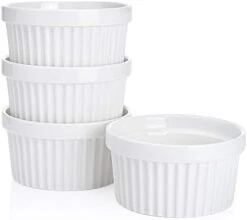 503.401 Porcelain Ramekins For Baking - 12 Ounce Souffle Dish - Creme Brulee Ramekins - Set Of 4, White -Wilton Shop 31a3w NQDWL. AC
