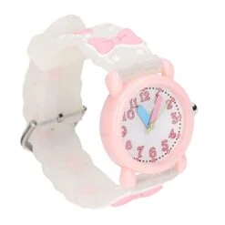3D Cartoon Cute Girl Clock Toy Bowknot Home Decoration