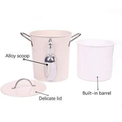 Home By Jackie Inc T586 Cream 4L Metal Double Walled Ice Bucket Set With Lid And Scoop -Wilton Shop 31bOxGbRAQL