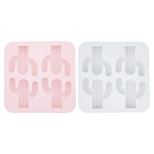2-Pack Cactus Ice Cube Tray Cacti Silicone Molds For DIY Chocolate Candy Gummy Gelatin Jello Jelly Baking Cake Soap Crayons Wax Melt Plaster Of Paris Kitchen Pastry Tools (4-Cavity, Pink/Gree) 4 2-Pack Cactus Ice Cube Tray Cacti Silicone Molds For DIY Chocolate Candy Gummy Gelatin Jello Jelly Baking Cake Soap Crayons Wax Melt Plaster Of Paris Kitchen Pastry Tools (4-Cavity, Pink/Gree) - Image 2