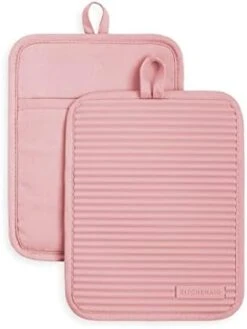 KitchenAid Ribbed Soft Silicone Water Resistant Pot Holder Set, Milkshake , 2 Piece Set, 7"x9" -Wilton Shop 31cLNmPwx1L. AC