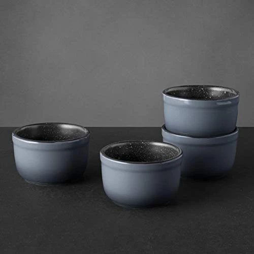 BergHOFF HOFF GEM Stone Set Of 4pc Ramekin 3.5"x 3.5" 0.23 Qt. Round Black Even Baking Matt Enamel Finish Oven, Microwave & Dishwasher Safe 4 BergHOFF HOFF GEM Stone Set Of 4pc Ramekin 3.5"x 3.5" 0.23 Qt. Round Black Even Baking Matt Enamel Finish Oven, Microwave & Dishwasher Safe - Image 2
