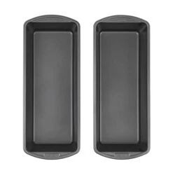 Cook Set Of 2 Extra Large 13'' X 5'' Nonstick Steel Bread Loaf Pans, Gray