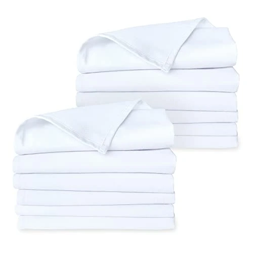 Kitchen Dish Towels Set Of 12-Tea Towels 100% Cotton. Large Dish Cloths 28"x20" Soft And Absorbent. Pure White. There's No Substitute For Quality 3 Kitchen Dish Towels Set Of 12-Tea Towels 100% Cotton. Large Dish Cloths 28"x20" Soft And Absorbent. Pure White. There's No Substitute For Quality