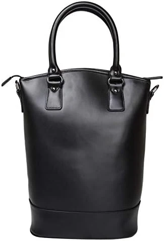 Insulated 2-Bottle Leather Wine Tote Bag Black 6 Insulated 2-Bottle Leather Wine Tote Bag Black - Image 4