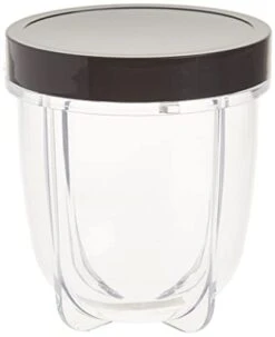 12 Oz Short Cup With Resealable Lid, 1 Count (Pack Of 1), Clear/Black