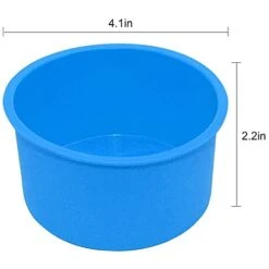 YOLLO Silicone Mini Cake Molds 4 Inch Round Baking Non-Stick Silicone Baking Mold Bakeware Reusable Blue, 6 -Wilton Shop 31dsXlFKWRS