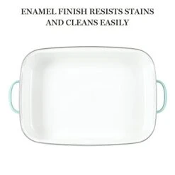 Artha Stewart Thayer 16" Enamel On Steel Roaster Pan W/Stainless Steel Rack - Martha Blue -Wilton Shop 31dx2tkczSL