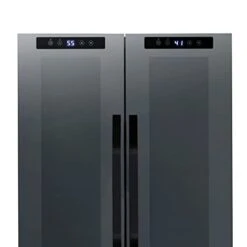 12 Bottle/ 39 Can Wine Cooler Refrigerator | Shadow Series | Dual Temperature Zones, Freestanding Mirrored Wine And Beverage Fridge With Double-Layer Tempered Glass Door & Compressor Cooling -Wilton Shop 31eBq1h784L