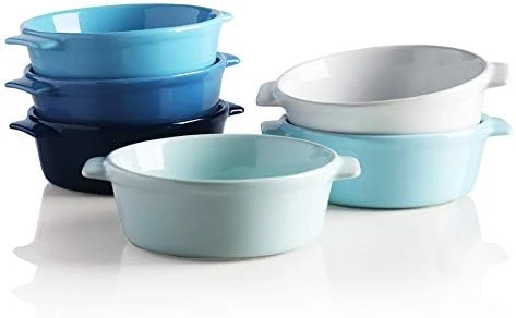 Ceramic Souffle, Round Double Handle Ramekins, 10oz Creme Brulee, Custard Cheese And Dipping Sauce, Set Of 6(Turquoise) 14 Ceramic Souffle, Round Double Handle Ramekins, 10oz Creme Brulee, Custard Cheese And Dipping Sauce, Set Of 6(Turquoise) - Image 12