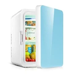 TONPOP Portable Makeups Refrigerator, Mini Refrigerator 10L Car Cooler 48W Dc 12v Ac 220v Hot And Cold Mode Cosmetic Storage Rv Travel Camping Gift