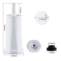 4 Pack RAMCO Water Filter Replacement For Breville BES880 Barista Touch, BES990 Oracle Touch BES980 Oracle & Bambino ClaroSwiss Sage Espresso Machine BES920 BES878 Compare To Part #BES008WHT0NUC1 -Wilton Shop 31ftj3fY5ML