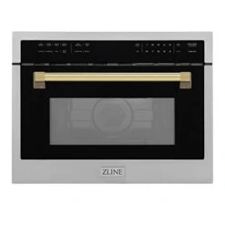 INE Autograph Edition 24" 1.6 Cu Ft. Built-in Convection Microwave Oven In Stainless Steel And Gold Accents