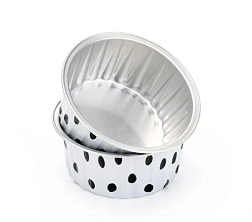 3 2/5" 125ml 100/PK 4OZ Disposable Aluminum Foil Cups For Muffin Cupcake Baking Bake Utility Ramekin Cup (Spot) 5 3 2/5" 125ml 100/PK 4OZ Disposable Aluminum Foil Cups For Muffin Cupcake Baking Bake Utility Ramekin Cup (Spot) - Image 3