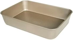 Baking Pan Nonstick - Oblong Metal Dish For Cake And Lasagna - Heavy Duty Carbon Steel Bakeware, Small, Gold -Wilton Shop 31gm3jtakEL. AC