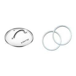 Instant Pot Tempered Glass Lid, 10" Stainless Steel (8 Qt/ 8L Model) & Sealing Rings 2-Pack Clear, 8 Quart