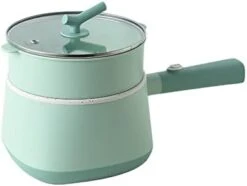 ULMANI Electric Cooker, Ceramic Non-Stick Pan, Household Multi-Functional Small Electric Pot, Decoction Electric Hot Pot Green