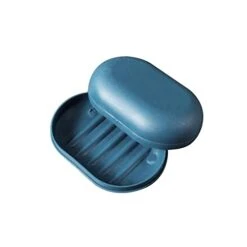Drainage Soap Box Travel Portable Soap Box Bathroom Soap Dishes Case Easy To Carry Home Shower Outdoor Hiking Camping Soap Holder Container (Color : Dark Blue)